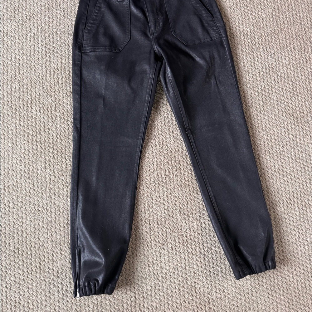 Paige Black Mayslie coated jogger Jeans
